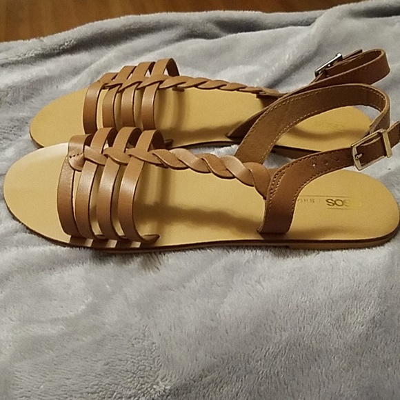 ASOS Flat Plaited Sandals Wide - Picture 2 of 3